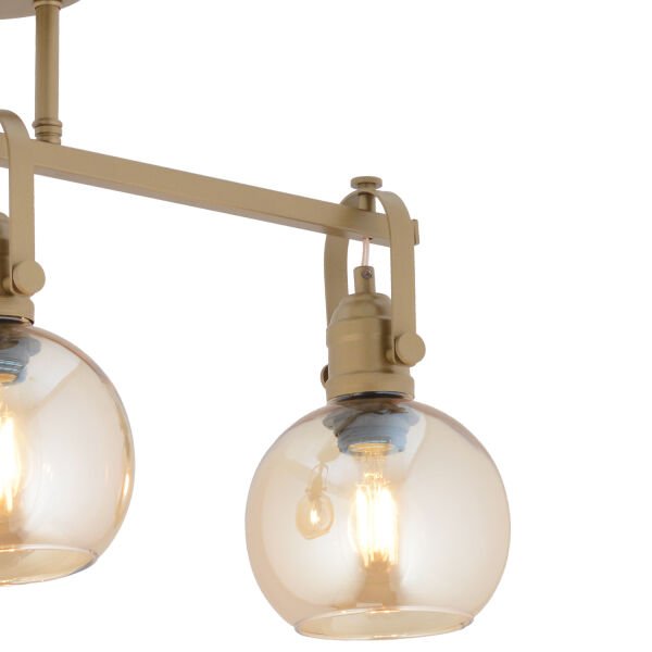 Cherish 3'lü Sıralı Eskitme Bal Camlı Modern Oturma Odası Salon Avize