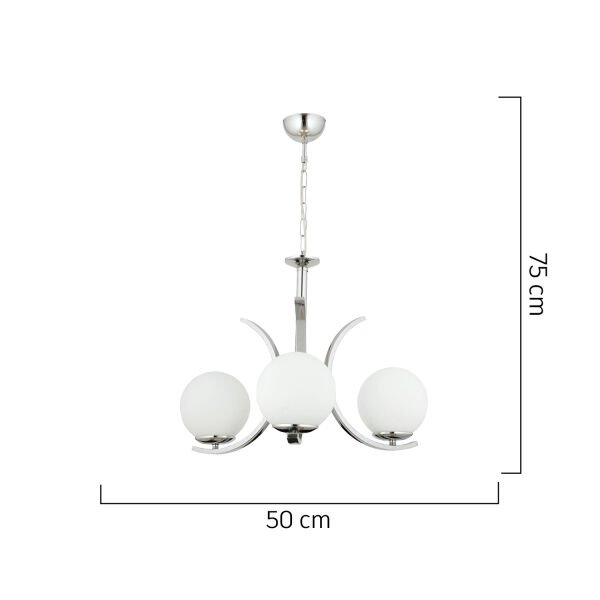 Plüton 3'Lü Krom Modern  Mutfak Salon Avize