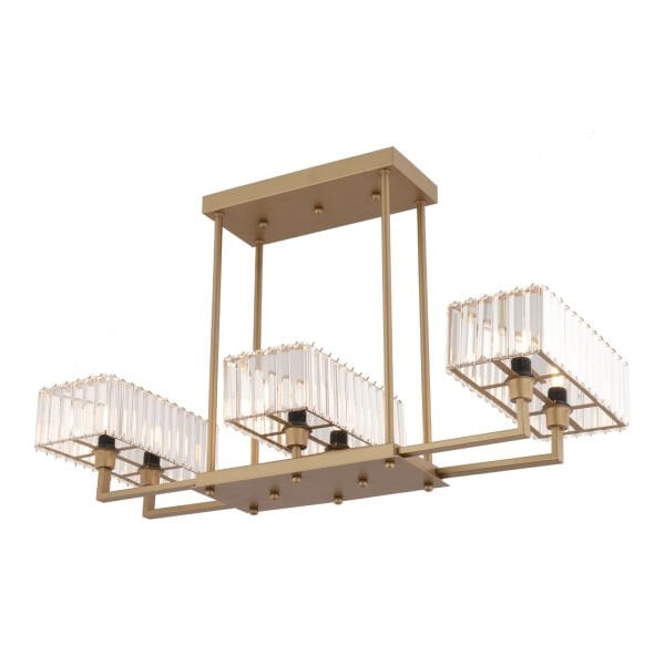 Brambles 6'lı Eskitme Kristalli Taşlı Modern Tasarım Kristal Salon Avize