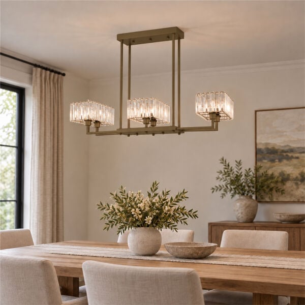 Brambles 6'lı Eskitme Kristalli Taşlı Modern Tasarım Kristal Salon Avize