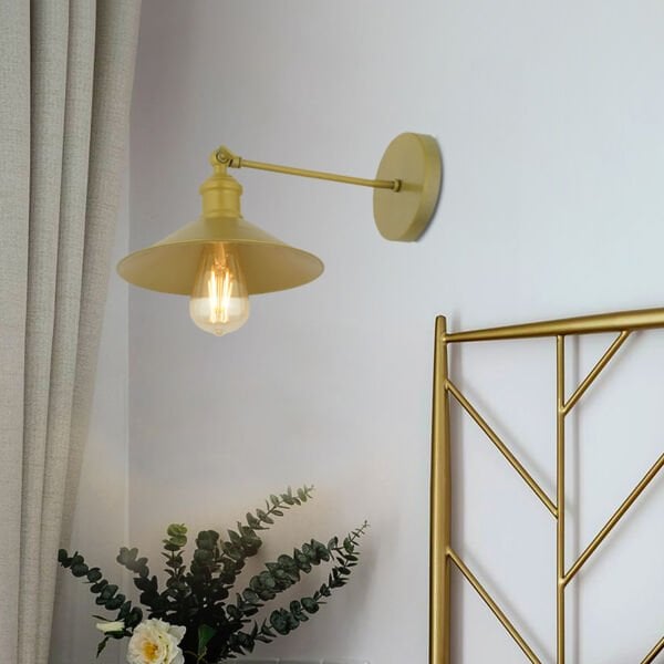 Yekta Gold Duvar Lambası Yatak Odası-Yatak Başı-Banyo İçin Modern Aplik