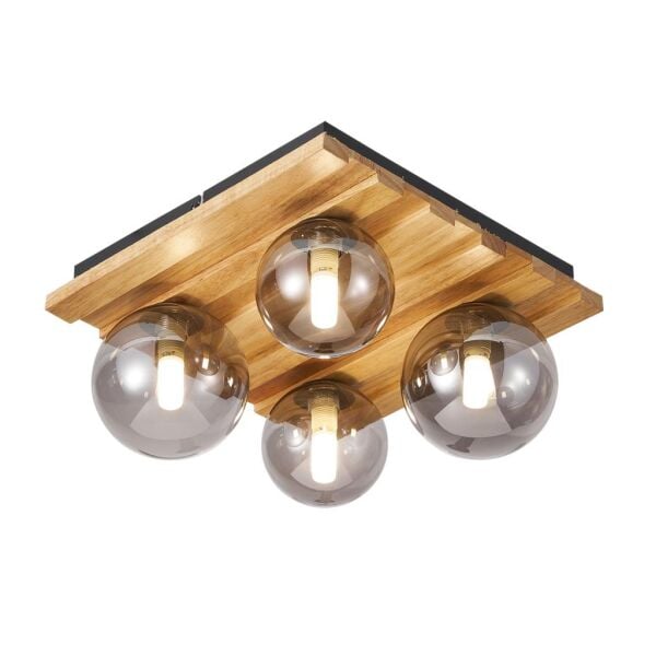 Meggy 4'Lü Ahşap Plafonyer Avize