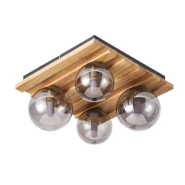 Meggy 4'Lü Ahşap Plafonyer Avize