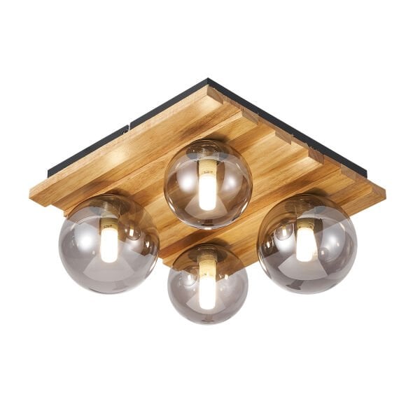 Meggy 4'Lü Ahşap Plafonyer Avize