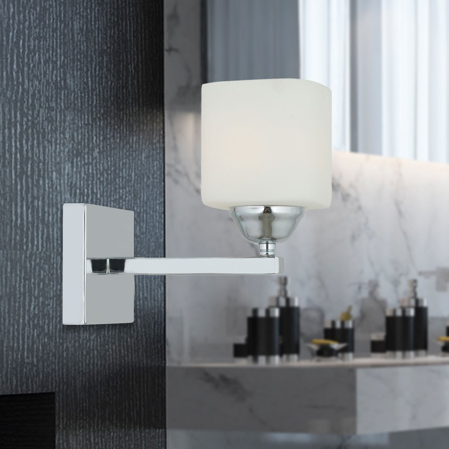 Minel Krom Kaplama Duvar Lambası Yatak Odası-Yatak Başı-Banyo İçin Modern Aplik