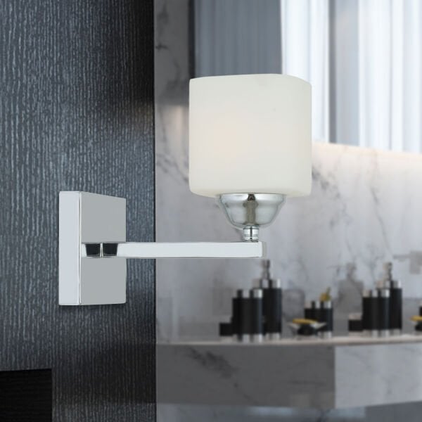 Minel Krom Kaplama Duvar Lambası Yatak Odası-Yatak Başı-Banyo İçin Modern Aplik