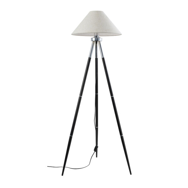 Cosby Siyah-Krom Kaplamalı Tripod Metal 3 Ayaklı Lambader