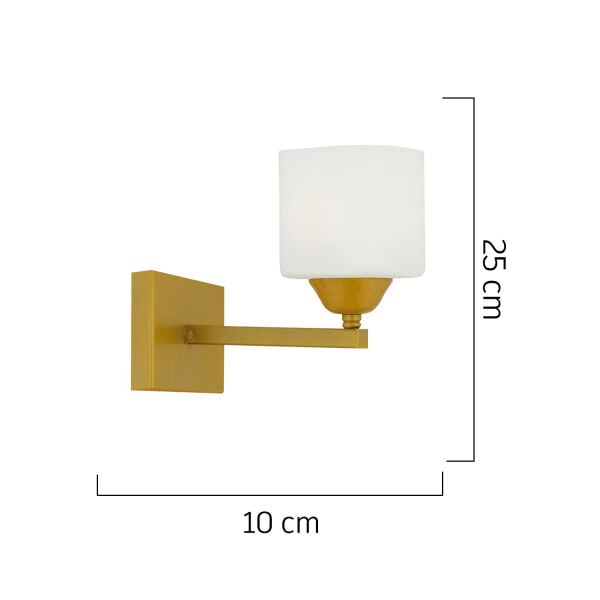 Minel Gold Duvar Lambası Yatak Odası-Yatak Başı-Banyo İçin Modern Aplik