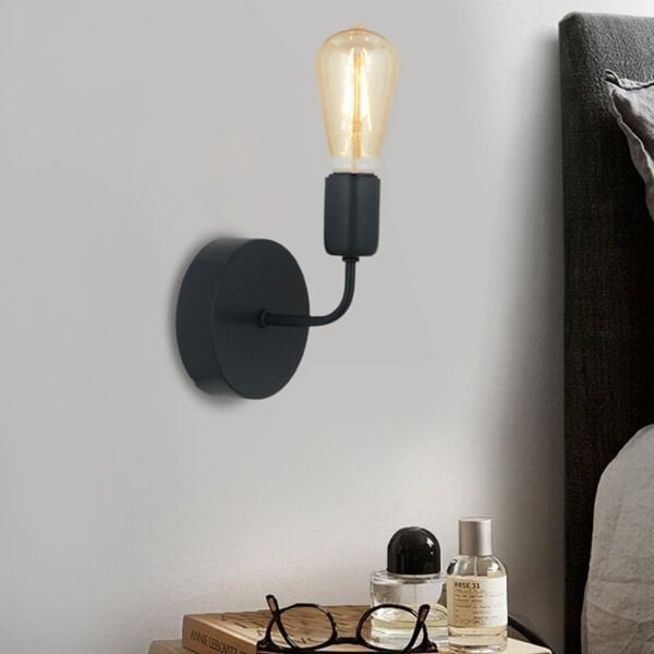 Core Siyah Duvar Lambası Yatak Odası-Yatak Başı-Banyo İçin Modern Retro Aplik