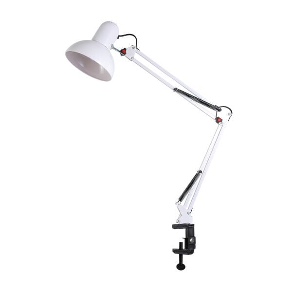 Perro Mandallı Beyaz Ders Çalışma Masası Lambası