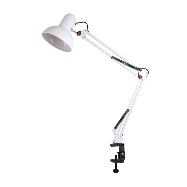 Perro Mandallı Beyaz Ders Çalışma Masası Lambası