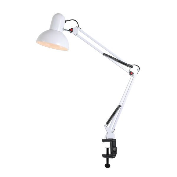 Perro Mandallı Beyaz Ders Çalışma Masası Lambası