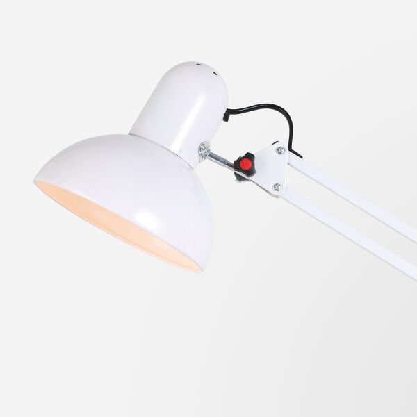 Perro Mandallı Beyaz Ders Çalışma Masası Lambası