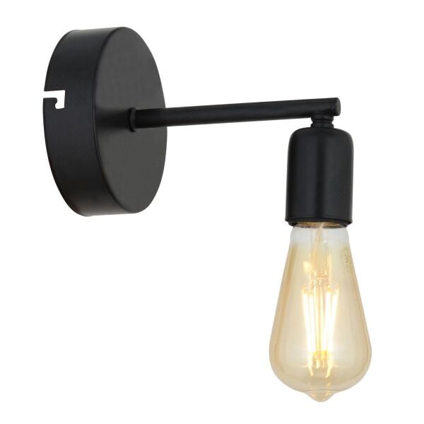 Binay Siyah Boyalı Duvar Lambası Yatak Odası-Yatak Başı-Banyo Retro Aplik