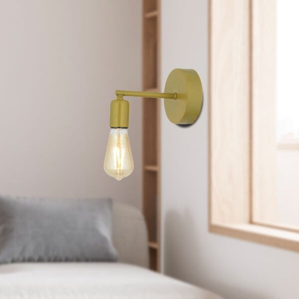 Binay Gold Boyalı Duvar Lambası Yatak Odası-Yatak Başı-Banyo Aplik