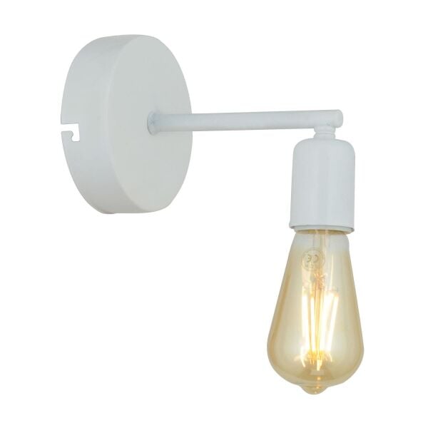 Binay Beyaz Boyalı Duvar Lambası Yatak Odası-Yatak Başı-Banyo Aplik