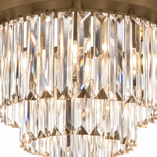 Nilüfer Yuvarlak Eskitme Kristalli Taşlı Modern Tasarım Kristal Salon Avize