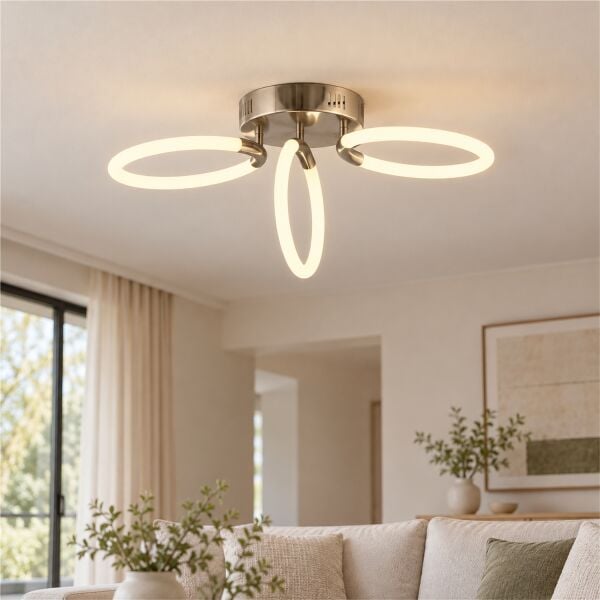 Honos 3lü Krom 39 Watt Plafonyer Led Avize