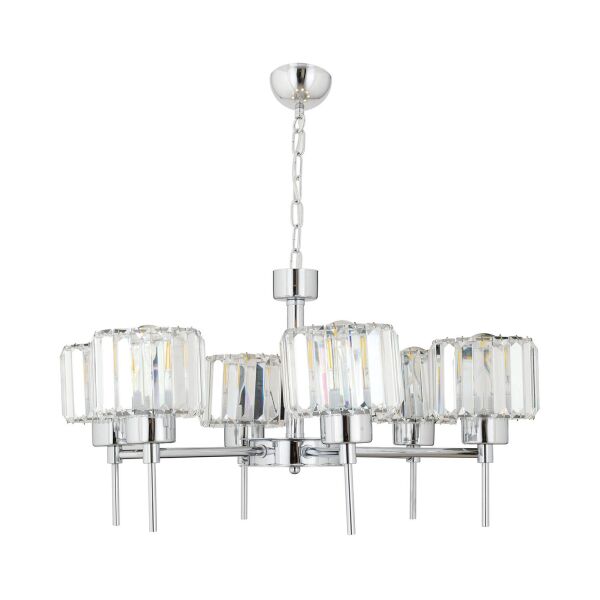 Sadem 6'Lı Krom Kristalli Taşlı Modern Tasarım Salon-Yatak Odası Kristal Salon Avize