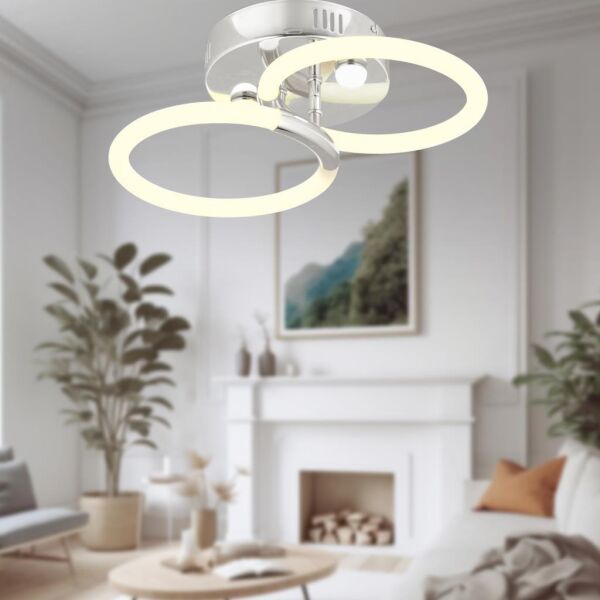 Honos 2li Krom 32 Watt Plafonyer Led Avize