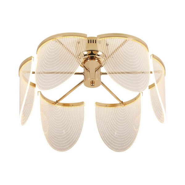 Janne 6 lı Gold Kaplama 24 Watt 3 Renkli Ledli Modern Tasarım Oturma Odası Salon Led Avize