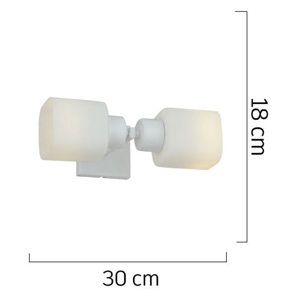 Armin 2Li Beyaz Duvar Lambası Ayna Üstü-Yanı Modern Banyo Aplik