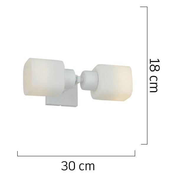 Armin 2Li Beyaz Duvar Lambası Ayna Üstü-Yanı Modern Banyo Aplik