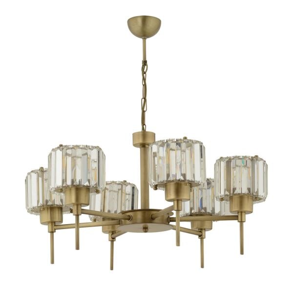 Sadem 6'Lı Eskitme Kristalli Taşlı Modern Tasarım Salon-Yatak Odası Kristal Salon Avize