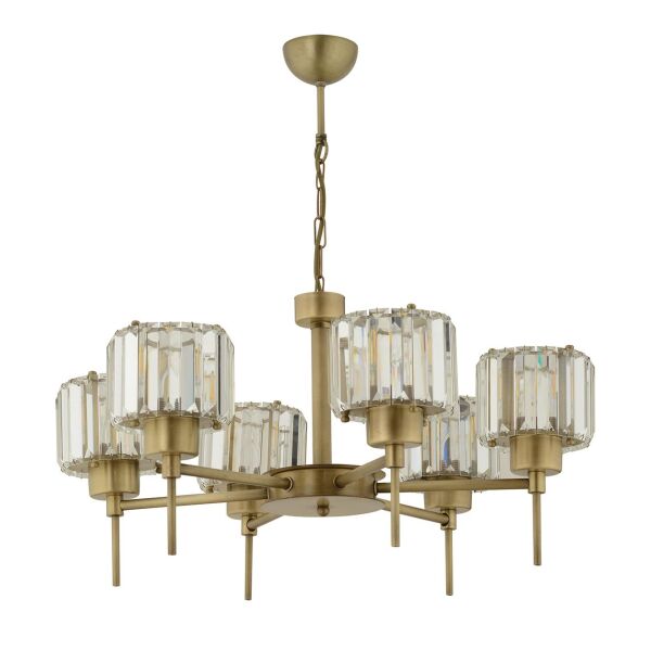 Sadem 6'Lı Eskitme Kristalli Taşlı Modern Tasarım Salon-Yatak Odası Kristal Salon Avize