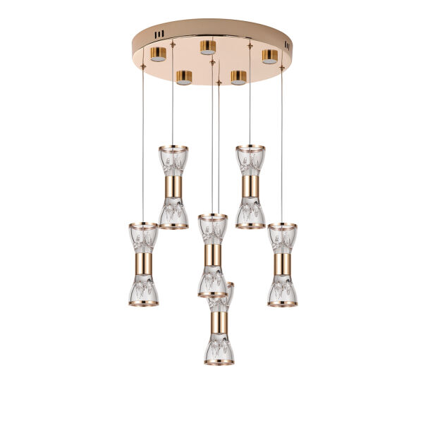 Sayen 6'Lı Yuvarlak Gold Sarkıt Led Avize