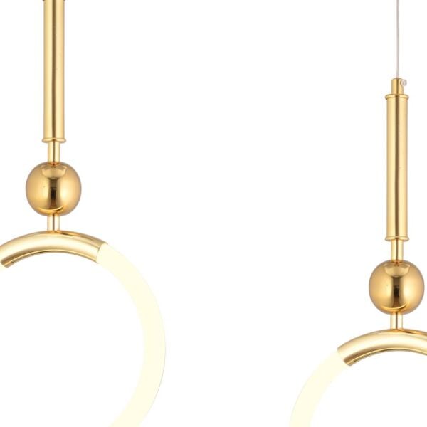 Struer 3'lü Sıralı Gold Ledli 66 Watt Modern Koridor, Yatak Odası Salon Sarkıt Led Avize