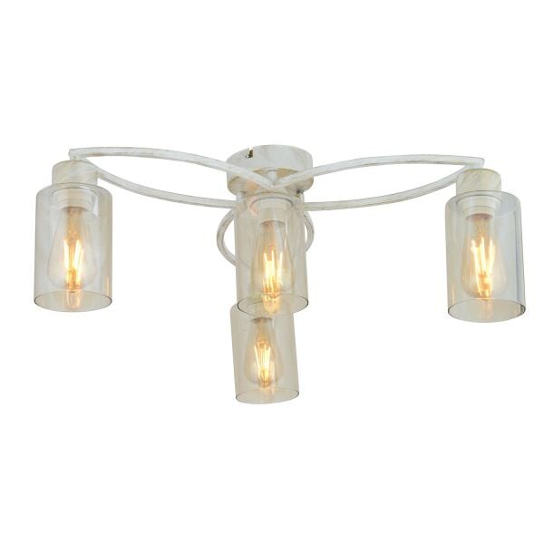 Erkin 4 Lü Bal Camlı Beyaz Modern Genç Odası Mutfak Salon Avize