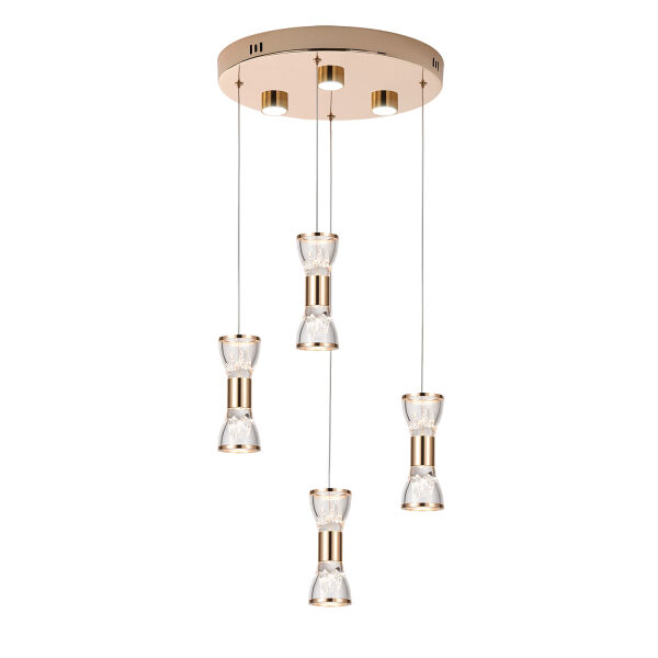 Sayen 4'Lü Yuvarlak Gold Sarkıt Led Avize