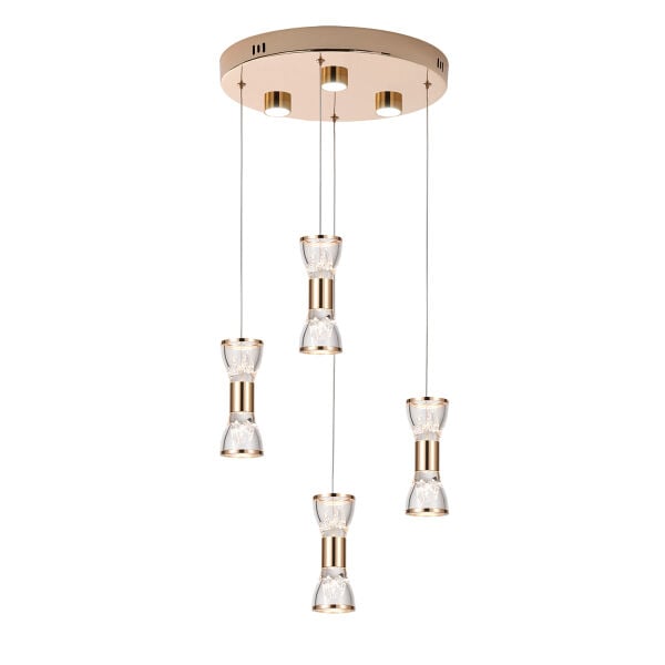 Sayen 4'Lü Yuvarlak Gold Sarkıt Led Avize
