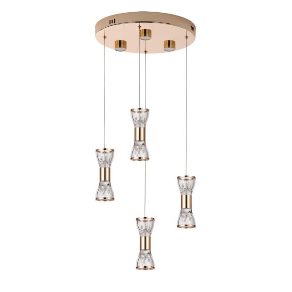 Sayen 4'Lü Yuvarlak Gold Sarkıt Led Avize