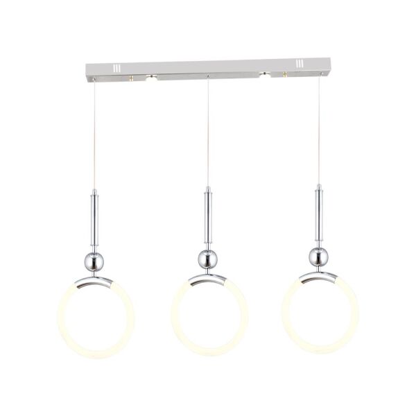 Struer 3'lü Sıralı Krom Ledli 66 Watt Modern Koridor, Yatak Odası Salon Sarkıt Led Avize