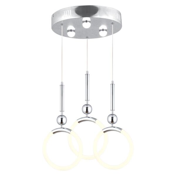 Struer 3'lü Yuvarlak Krom Ledli 69 Watt Modern Koridor, Yatak Odası Salon Sarkıt Led Avize