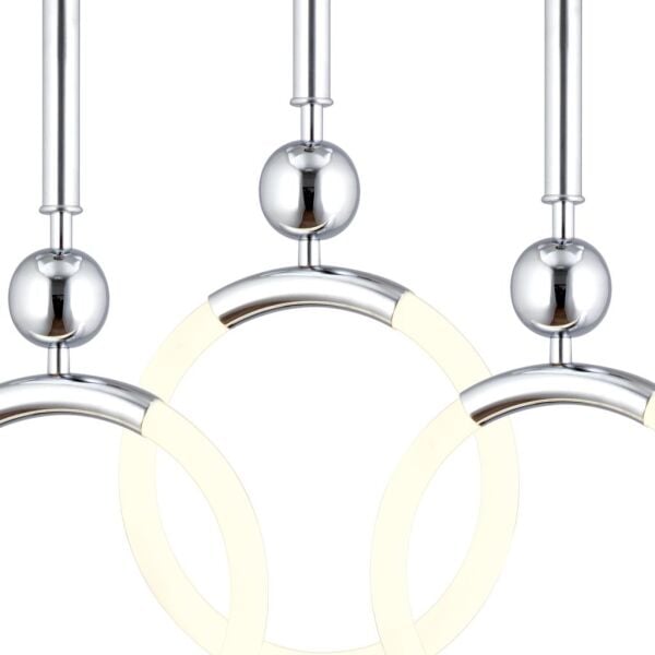 Struer 3'lü Yuvarlak Krom Ledli 69 Watt Modern Koridor, Yatak Odası Salon Sarkıt Led Avize