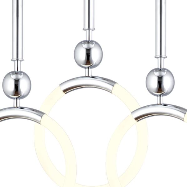 Struer 3'lü Yuvarlak Krom Ledli 69 Watt Modern Koridor, Yatak Odası Salon Sarkıt Led Avize