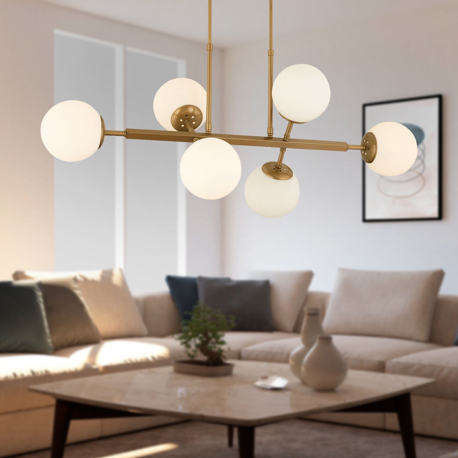 Nazar 6Lı Eskitme Modern Tasarım Yemek Odası, Yatak Odası Salon Avize