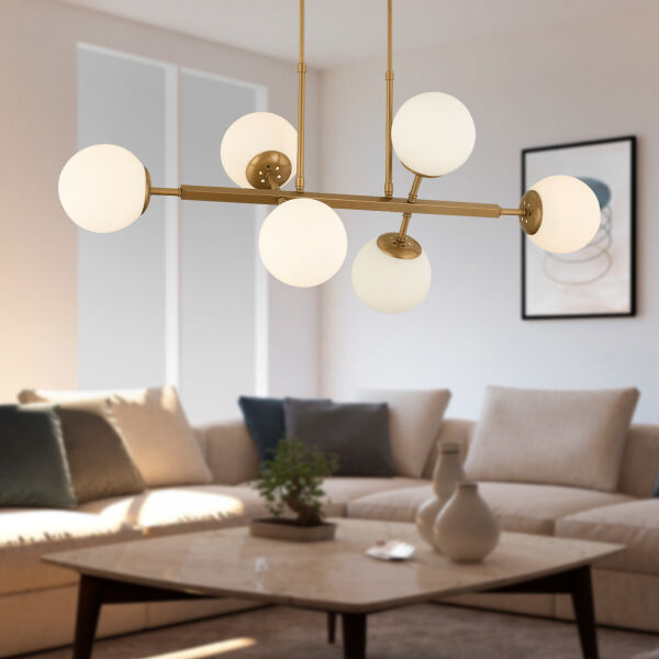 Nazar 6Lı Eskitme Modern Tasarım Yemek Odası, Yatak Odası Salon Avize