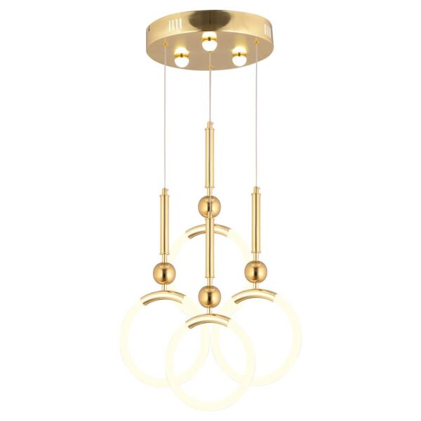Struer 4'lü Yuvarlak Gold Ledli 89 Watt Modern Koridor, Yatak Odası Salon Sarkıt Led Avize
