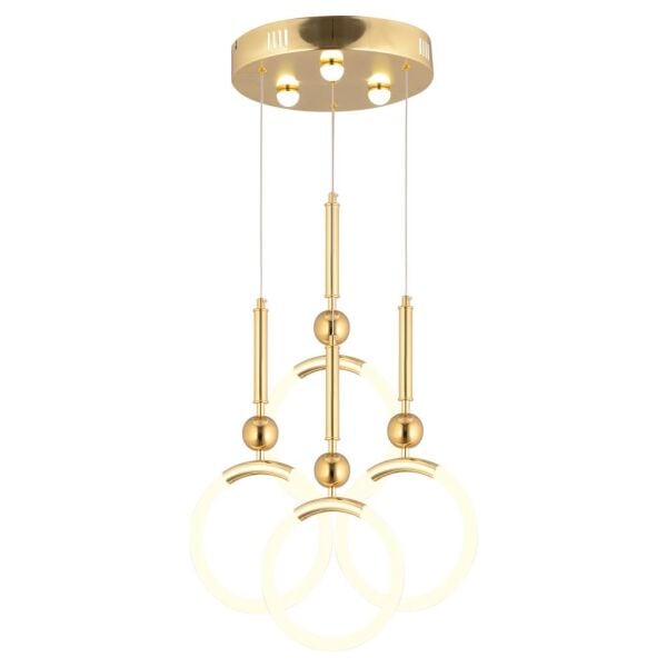 Struer 4'lü Yuvarlak Gold Ledli 89 Watt Modern Koridor, Yatak Odası Salon Sarkıt Led Avize