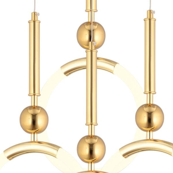 Struer 4'lü Yuvarlak Gold Ledli 89 Watt Modern Koridor, Yatak Odası Salon Sarkıt Led Avize