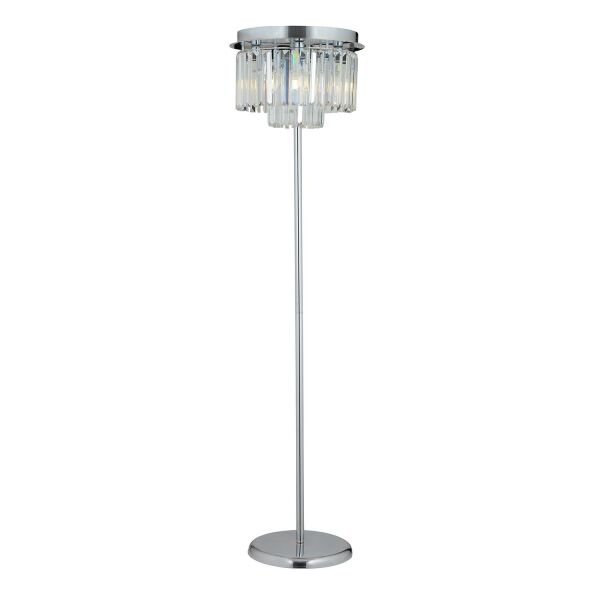 Nilüfer Yuvarlak Krom Kristal Taşlı Modern Tasarım Metal Lambader