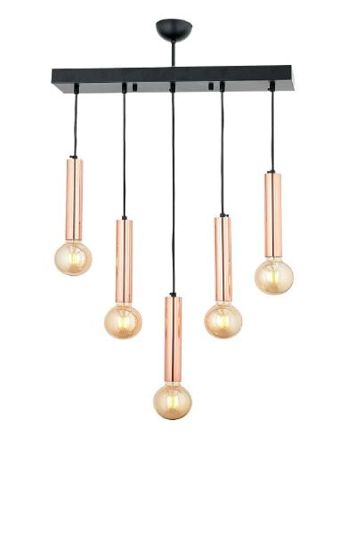 Elisa 5Li Sıralı Bakır Sarkıt Modern Genç Odası Mutfak Salon Sarkıt Avize