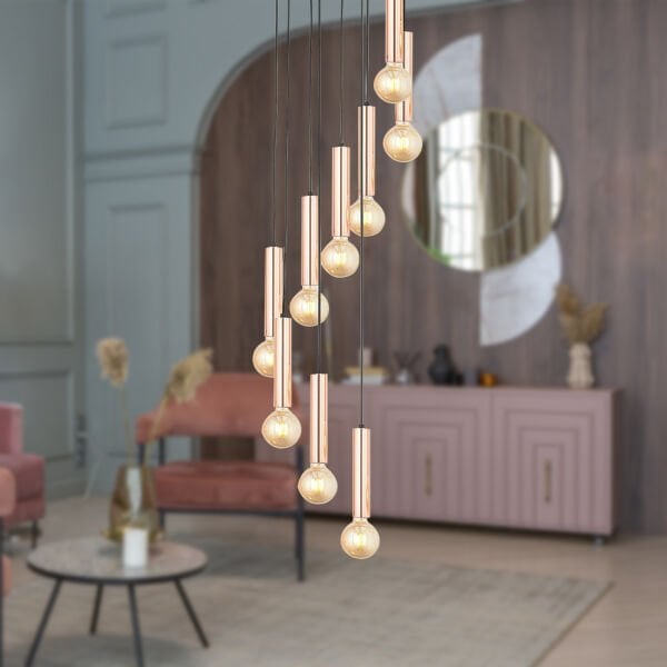 Elisa 9Lu Sarkıt Bakır Sarkıt Modern Genç Odası Mutfak Salon Sarkıt Avize