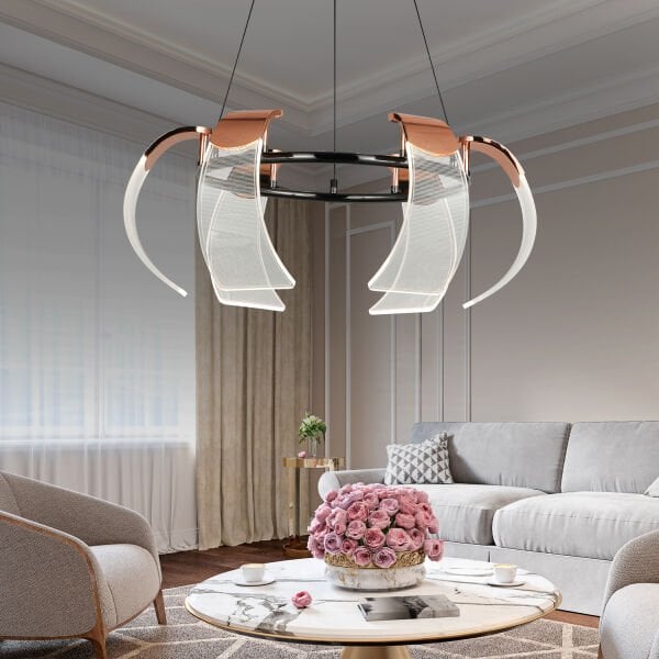 Karlos 6 li Yuvarlak 7 watt Ledli Modern Tasarım Oturma Odası Salon Sarkıt Avize