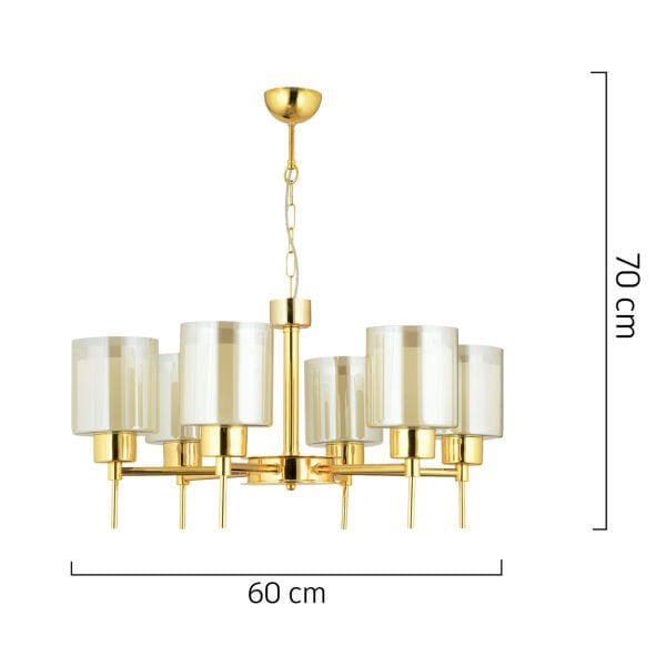 Cemre 6 Lı Gold Modern Yatak Odası Salon Avize