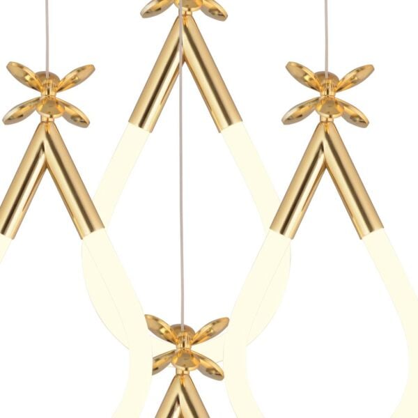 Vojens 4'lü Yuvarlak Gold Ledli 53 Watt Kelebek Detaylı Modern Koridor, Yatak Odası Salon Sarkıt Led Avize